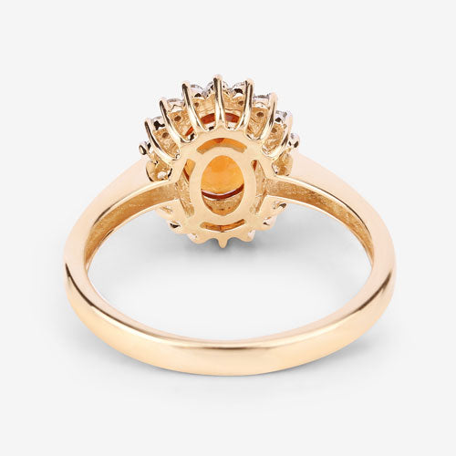 Bids.com 1.87 Carat Genuine Spessartite Garnet and White Diamond 14K Yellow Gold Ring Rings White Smoke size 6.00,size 7.00,size 8.00,size 9.00