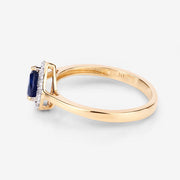Bids.com 0.73 Carat Genuine Blue Sapphire and White Diamond 14K Yellow Gold Ring Rings White Smoke size 6.00,size 7.00,size 8.00,size 9.00