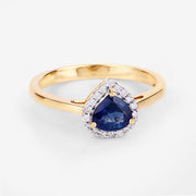 Bids.com 0.73 Carat Genuine Blue Sapphire and White Diamond 14K Yellow Gold Ring Rings Lavender size 6.00,size 7.00,size 8.00,size 9.00