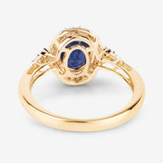 Bids.com 1.70 Carat Genuine Blue Sapphire and White Diamond 14K Yellow Gold Ring Rings White Smoke size 6.00,size 7.00,size 8.00