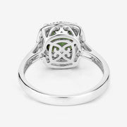 Bids.com 2.64 Carat Genuine Green Tourmaline and White Diamond 14K White Gold Ring Rings White Smoke size 6.00,size 7.00,size 8.00,size 9.00