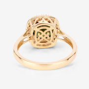Bids.com 2.64 Carat Genuine Green Tourmaline and White Diamond 14K Yellow Gold Ring Rings White Smoke size 6.00,size 7.00,size 8.00,size 9.00