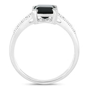 Bids.com 1.91 Carat Genuine Green Tourmaline and White Diamond 14K White Gold Ring Rings White Smoke size 6.00,size 7.00,size 8.00,size 9.00