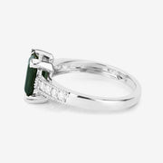 Bids.com 1.91 Carat Genuine Green Tourmaline and White Diamond 14K White Gold Ring Rings White Smoke size 6.00,size 7.00,size 8.00,size 9.00