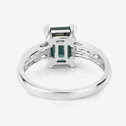 Bids.com 1.91 Carat Genuine Green Tourmaline and White Diamond 14K White Gold Ring Rings White Smoke size 6.00,size 7.00,size 8.00,size 9.00