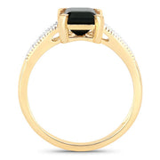 Bids.com 1.91 Carat Genuine Green Tourmaline and White Diamond 14K Yellow Gold Ring Rings White Smoke size 6.00,size 7.00,size 8.00,size 9.00