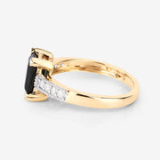 Bids.com 1.91 Carat Genuine Green Tourmaline and White Diamond 14K Yellow Gold Ring Rings White Smoke size 6.00,size 7.00,size 8.00,size 9.00