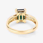 Bids.com 1.91 Carat Genuine Green Tourmaline and White Diamond 14K Yellow Gold Ring Rings White Smoke size 6.00,size 7.00,size 8.00,size 9.00