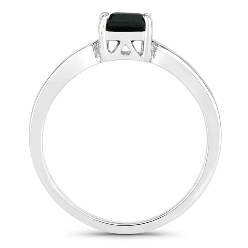 Bids.com 1.19 Carat Genuine Green Tourmaline and White Diamond 14K White Gold Ring Rings White Smoke size 6.00,size 7.00,size 8.00,size 9.00