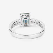 Bids.com 1.19 Carat Genuine Green Tourmaline and White Diamond 14K White Gold Ring Rings White Smoke size 6.00,size 7.00,size 8.00,size 9.00