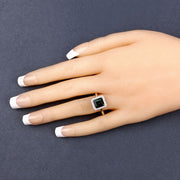 Bids.com 3.02 Carat Genuine Green Tourmaline and White Diamond 14K Yellow Gold Ring Rings Dark Slate Gray size 6.00,size 7.00,size 8.00,size 9.00
