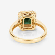 Bids.com 3.02 Carat Genuine Green Tourmaline and White Diamond 14K Yellow Gold Ring Rings White Smoke size 6.00,size 7.00,size 8.00,size 9.00