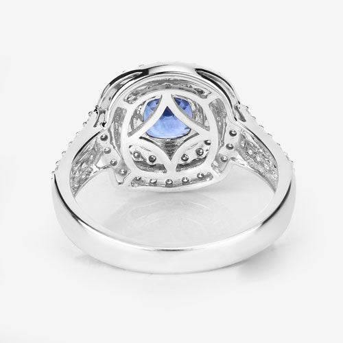 Bids.com 1.96 Carat Genuine Blue Sapphire and White Diamond 18K White Gold Ring Rings Lavender size 6.00,size 7.00,size 8.00,size 9.00