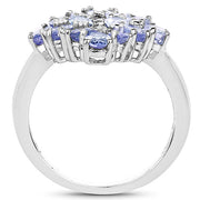 Bids.com 2.72 Carat Genuine Tanzanite .925 Sterling Silver Ring Rings White Smoke size 7.00,size 8.00,size 5.00,size 5.50,size 6.00,size 9.00