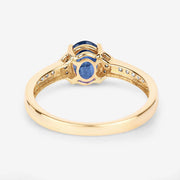 Bids.com 1.05 Carat Genuine Blue Sapphire and White Diamond 10K Yellow Gold Ring Rings White Smoke size 5.00,size 6.00,size 7.00,size 8.00,size 9.00