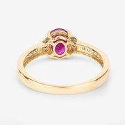 Bids.com 0.95 Carat Genuine Ruby and White Diamond 10K Yellow Gold Ring Rings White Smoke size 5.00,size 6.00,size 7.00,size 8.00,size 9.00
