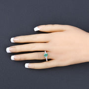 Bids.com 0.82 Carat Genuine Zambian Emerald and White Diamond 14K Yellow Gold Ring Rings Peach Puff size 6.00,size 7.00,size 8.00