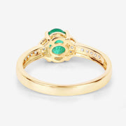Bids.com 0.82 Carat Genuine Zambian Emerald and White Diamond 14K Yellow Gold Ring Rings White Smoke size 6.00,size 7.00,size 8.00