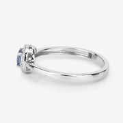 Bids.com 0.52 Carat Genuine Blue Sapphire and White Diamond 14K White Gold Ring Rings White Smoke size 6.00,size 7.00,size 8.00,size 9.00