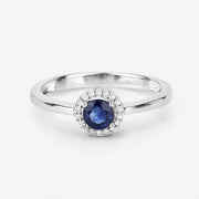 Bids.com 0.52 Carat Genuine Blue Sapphire and White Diamond 14K White Gold Ring Rings Lavender size 6.00,size 7.00,size 8.00,size 9.00