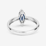 Bids.com 1.44 Carat Genuine Blue Sapphire and White Diamond 14K White Gold Ring Rings White Smoke size 6.00,size 7.00,size 8.00,size 9.00
