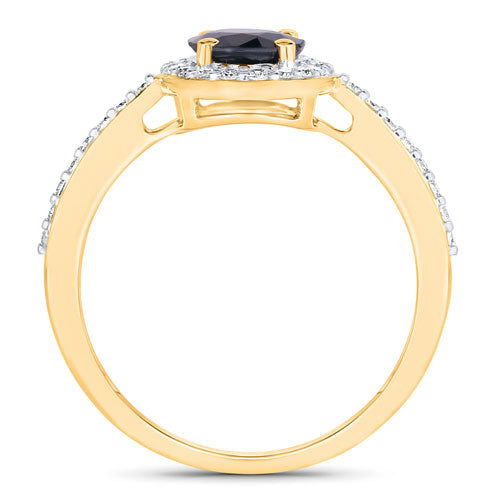 Bids.com 1.82 Carat Genuine Blue Sapphire and White Diamond 14K Yellow Gold Ring Rings White Smoke size 6.00,size 7.00,size 8.00