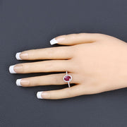 Bids.com 1.73 Carat Genuine Ruby and White Diamond 14K Yellow Gold Ring Rings Peach Puff size 6.00,size 7.00,size 8.00