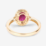 Bids.com 1.73 Carat Genuine Ruby and White Diamond 14K Yellow Gold Ring Rings White Smoke size 6.00,size 7.00,size 8.00