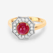 Bids.com 2.01 Carat Genuine Ruby and White Diamond 14K Yellow Gold Ring Rings Lavender size 6.00,size 7.00,size 8.00,size 9.00