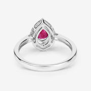 Bids.com 0.92 Carat Genuine Ruby and White Diamond 14K White Gold Ring Rings White Smoke size 6.00,size 7.00,size 8.00,size 9.00