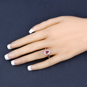 Bids.com 0.92 Carat Genuine Ruby and White Diamond 14K White Gold Ring Rings Dark Slate Gray size 6.00,size 7.00,size 8.00,size 9.00