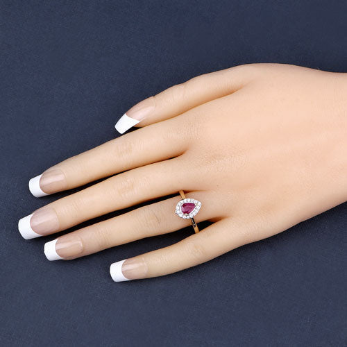 Bids.com 0.92 Carat Genuine Ruby and White Diamond 14K White Gold Ring Rings Dark Slate Gray size 6.00,size 7.00,size 8.00,size 9.00