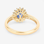 Bids.com 1.11 Carat Genuine Blue Sapphire and White Diamond 10K Yellow Gold Ring Rings White Smoke size 5.00,size 6.00,size 7.00,size 8.00,size 9.00