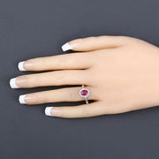 Bids.com 1.01 Carat Genuine Ruby and White Diamond 10K White Gold Ring Rings Dark Slate Gray size 5.00,size 6.00,size 7.00,size 8.00,size 9.00