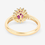 Bids.com 1.01 Carat Genuine Ruby and White Diamond 10K Yellow Gold Ring Rings White Smoke size 5.00,size 6.00,size 7.00,size 8.00,size 9.00