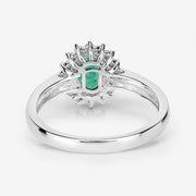 Bids.com 0.86 Carat Genuine Zambian Emerald and White Diamond 14K White Gold Ring Rings White Smoke size 6.00,size 7.00,size 8.00,size 9.00