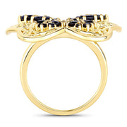 Bids.com 2.86 Carat Genuine Blue Sapphire .925 Sterling Silver Ring Rings White Smoke size 6.00,size 7.00,size 8.00,size 9.00