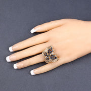 Bids.com 2.86 Carat Genuine Blue Sapphire .925 Sterling Silver Ring Rings Peach Puff size 6.00,size 7.00,size 8.00,size 9.00