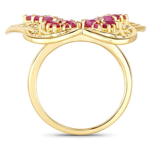 Bids.com 3.08 Carat Genuine Ruby .925 Sterling Silver Ring Rings White Smoke size 6.00,size 7.00,size 8.00,size 9.00
