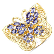 Bids.com 2.50 Carat Genuine Tanzanite .925 Sterling Silver Ring Rings White Smoke size 6.00,size 7.00,size 8.00,size 9.00
