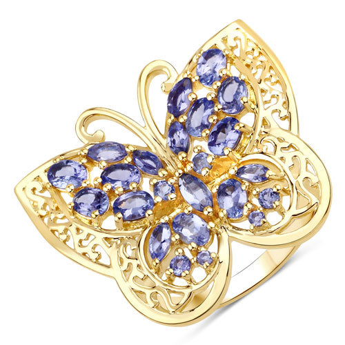 Bids.com 2.50 Carat Genuine Tanzanite .925 Sterling Silver Ring Rings White Smoke size 6.00,size 7.00,size 8.00,size 9.00