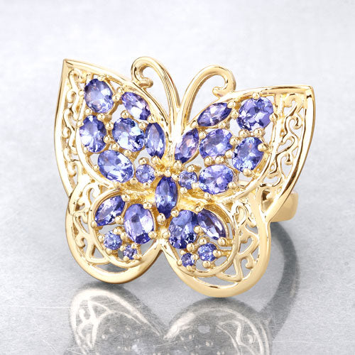 Bids.com 2.50 Carat Genuine Tanzanite .925 Sterling Silver Ring Rings Light Gray size 6.00,size 7.00,size 8.00,size 9.00