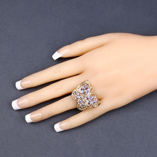 Bids.com 2.50 Carat Genuine Tanzanite .925 Sterling Silver Ring Rings Peach Puff size 6.00,size 7.00,size 8.00,size 9.00