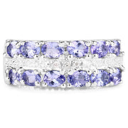 Bids.com 2.05 Carat Genuine Tanzanite and White Topaz .925 Sterling Silver Ring Rings Lavender size 6.00,size 7.00,size 8.00,size 9.00,size 5.00,size 10.00