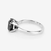 Bids.com 3.00 Carat Genuine Black Diamond 14K White Gold Ring Rings White Smoke size 6.00,size 7.00,size 8.00