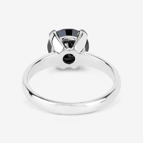 Bids.com 3.00 Carat Genuine Black Diamond 14K White Gold Ring Rings White Smoke size 6.00,size 7.00,size 8.00