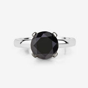 Bids.com 3.00 Carat Genuine Black Diamond 14K White Gold Ring Rings White Smoke size 6.00,size 7.00,size 8.00