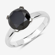 Bids.com 3.00 Carat Genuine Black Diamond 14K White Gold Ring Rings White Smoke size 6.00,size 7.00,size 8.00