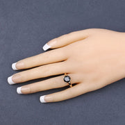 Bids.com 3.00 Carat Genuine Black Diamond 14K Yellow Gold Ring Rings Wheat size 6.00,size 7.00,size 8.00