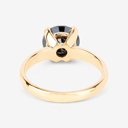 Bids.com 3.00 Carat Genuine Black Diamond 14K Yellow Gold Ring Rings White Smoke size 6.00,size 7.00,size 8.00